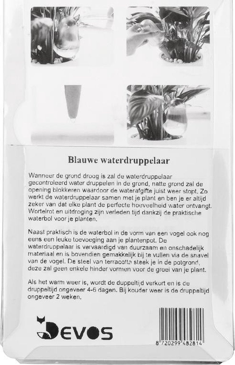  Waterdruppelaar Voor Planten 2 Stuks - Waterbol Kamerplanten - Automatisch Watergeefsysteem - Vogel - Roze