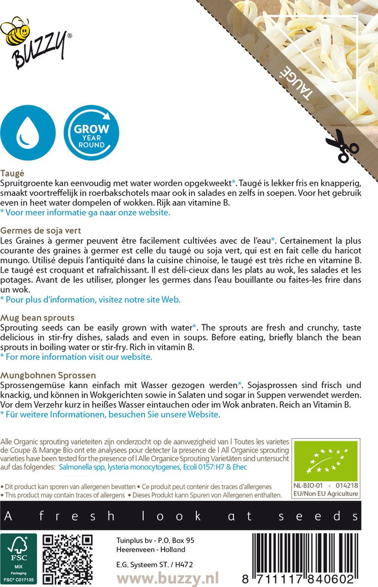  Buzzy® Organic Sprouting Taugé (BIO)