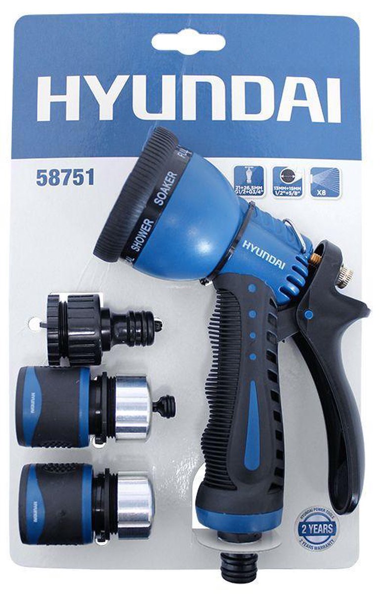  Hyundai Sproeiset Deluxe 4-delig - Geschikt Voor 13 Mm (1/2) En 15 Mm (5/8) - Ergonomische Design - Roestvrij Staal