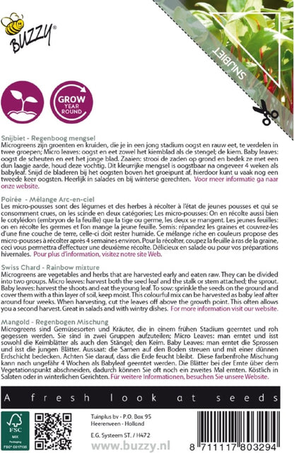  Buzzy® Microgreens, Snijbiet Regenboogmengsel