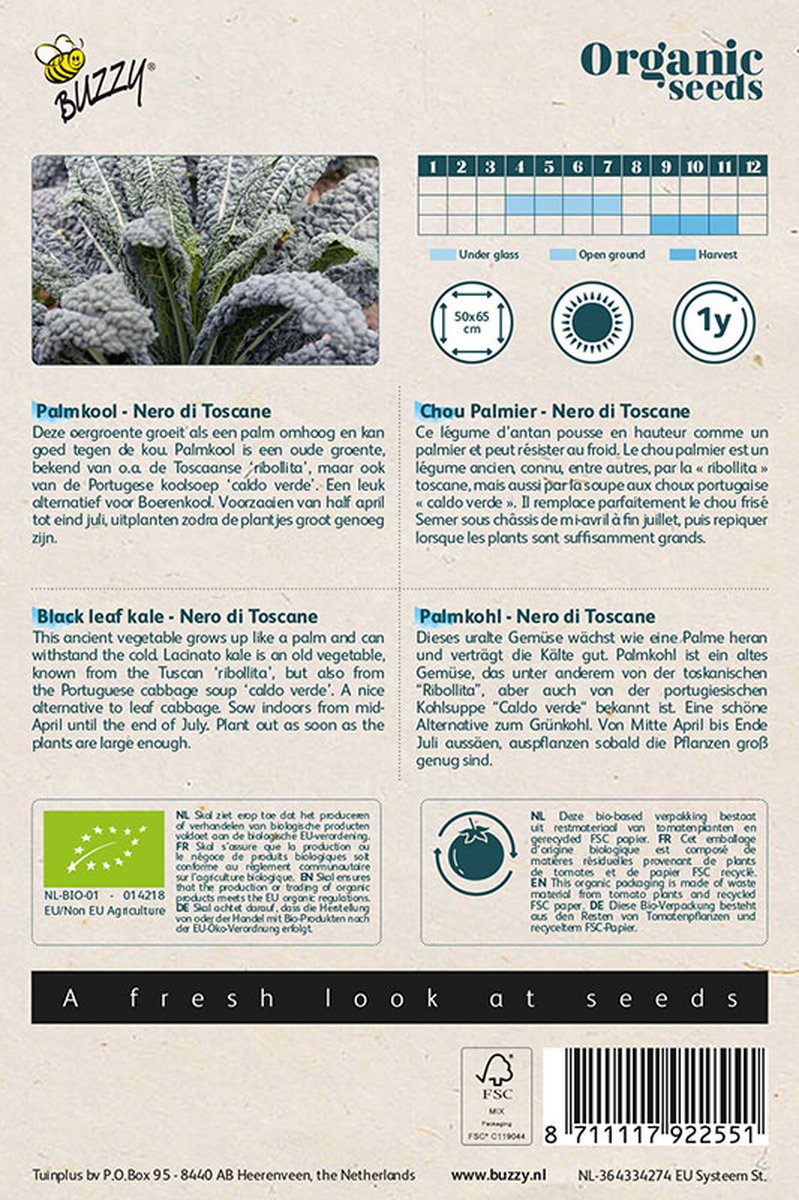  Buzzy Organic Palmkool Nero Di Toscana (BIO)