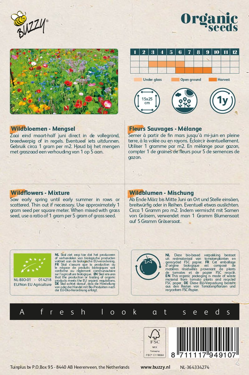  Buzzy® Organic Wildbloemen Mengsel (BIO)