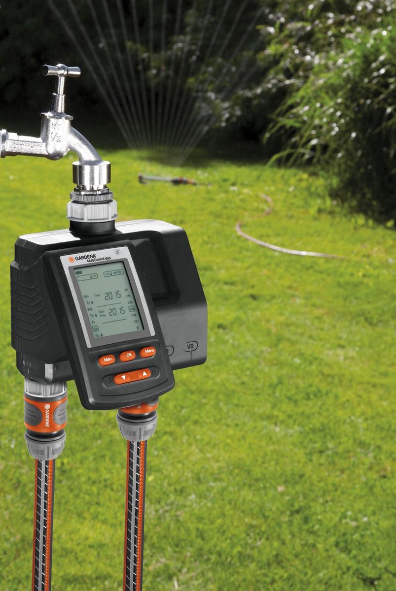  GARDENA Besproeiingsomputer MultiControl Duo - 3 Besproeiingen Per Dag - 1min Tot 3u 59min.