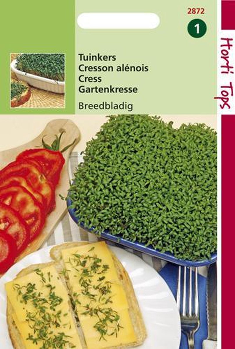  Hortitops Zaden - Tuinkers Grootbladige (Breedbladige)