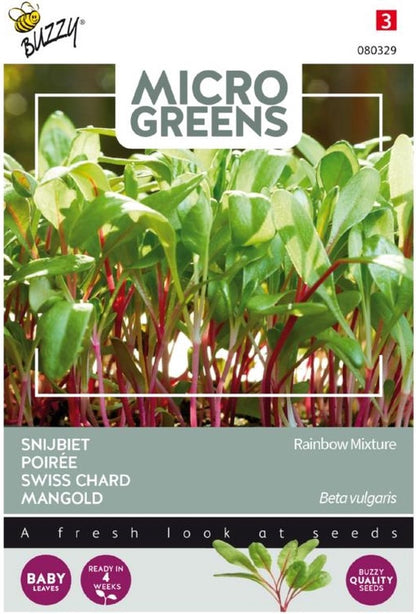  Buzzy® Microgreens, Snijbiet Regenboogmengsel