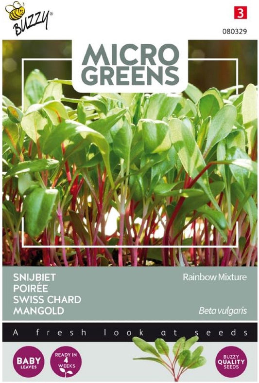  Buzzy® Microgreens, Snijbiet Regenboogmengsel