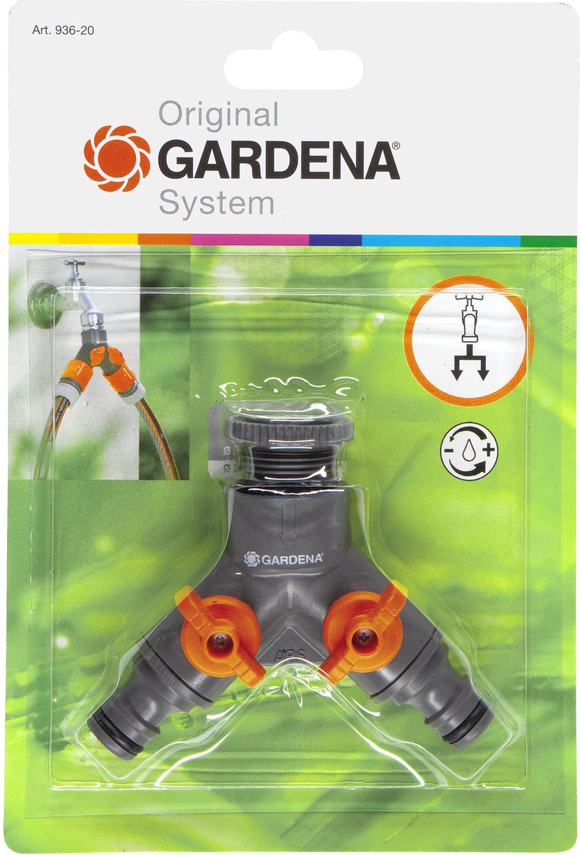  GARDENA 2-weg Ventiel 26,5 Mm (G 3/4"), 21 Mm (G 1/2")