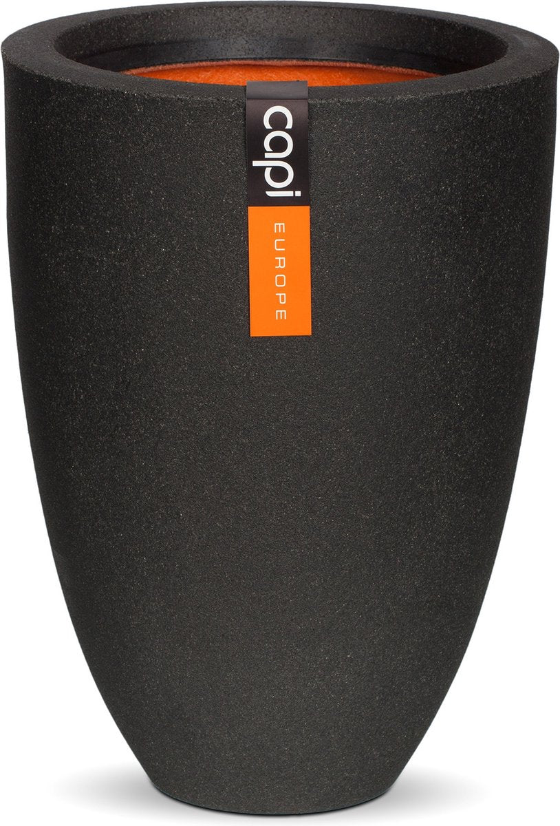  Capi Europe - Vaas Elegant Laag Smooth NL - 26x36 - Zwart - Voor Binnen En Buiten - KBL781
