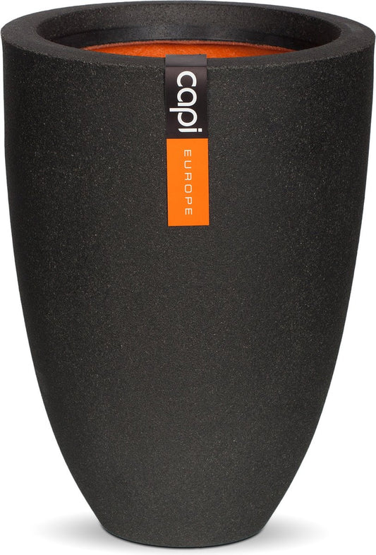  Capi Europe - Vaas Elegant Laag Smooth NL - 26x36 - Zwart - Voor Binnen En Buiten - KBL781