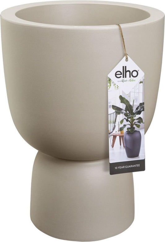  Elho Pure Coupe 41 - Bloempot Voor Binnen &amp; Buiten - Ø 41.3 X H 57.9 Cm - Beige/Balanced Beige