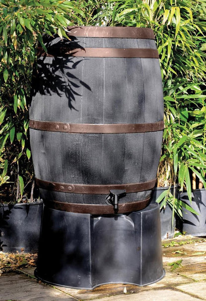  Complete Set: Regenton Bronzen Band 235 Ltr | Hout Effect | Handbewerkt | Inc.voet &amp; Vulautomaat