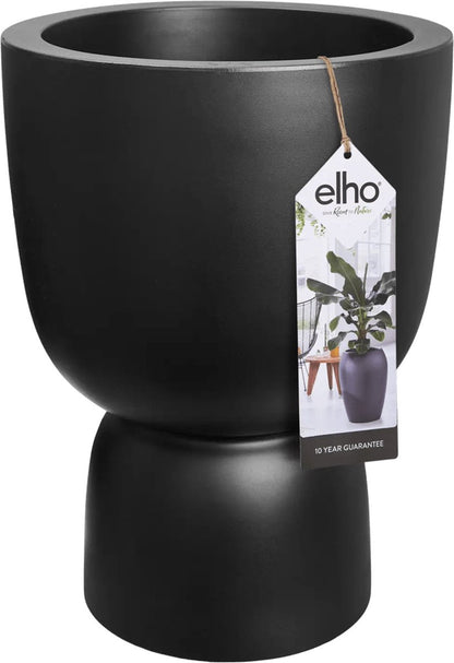  Elho Pure Coupe 35 - Bloempot Voor Binnen &amp; Buiten - Ø 34.9 X H 49.0 Cm - Zwart/Zwart