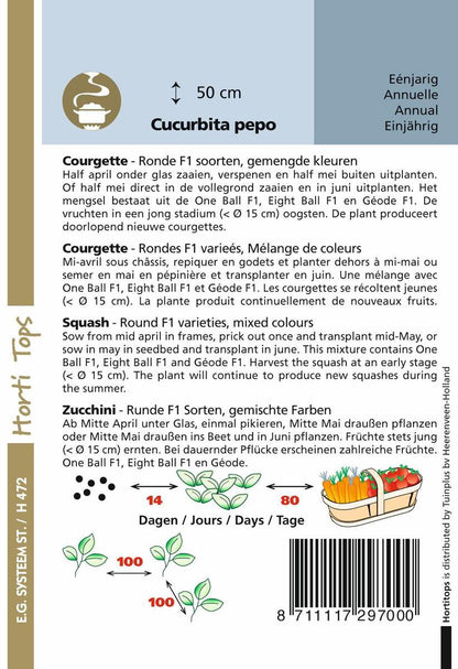  Hortitops Zaden - Courgette Mixed Round F1 1 Gram (ca. 11 Zdn)