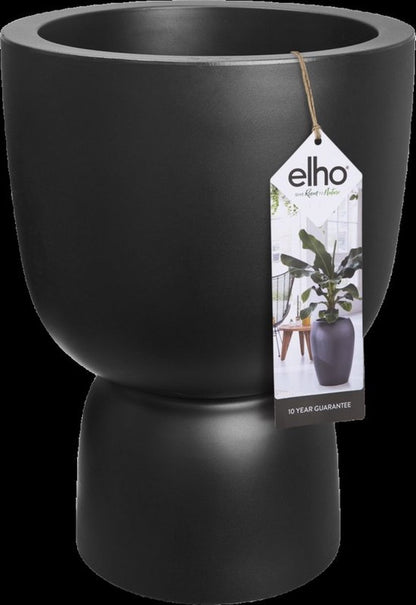  Elho Pure Coupe 35 - Bloempot Voor Binnen &amp; Buiten - Ø 34.9 X H 49.0 Cm - Zwart/Zwart
