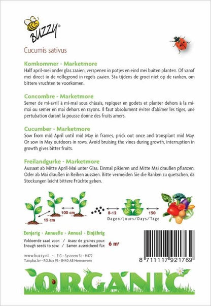  Buzzy® Organic Komkommer Marketmore (BIO)