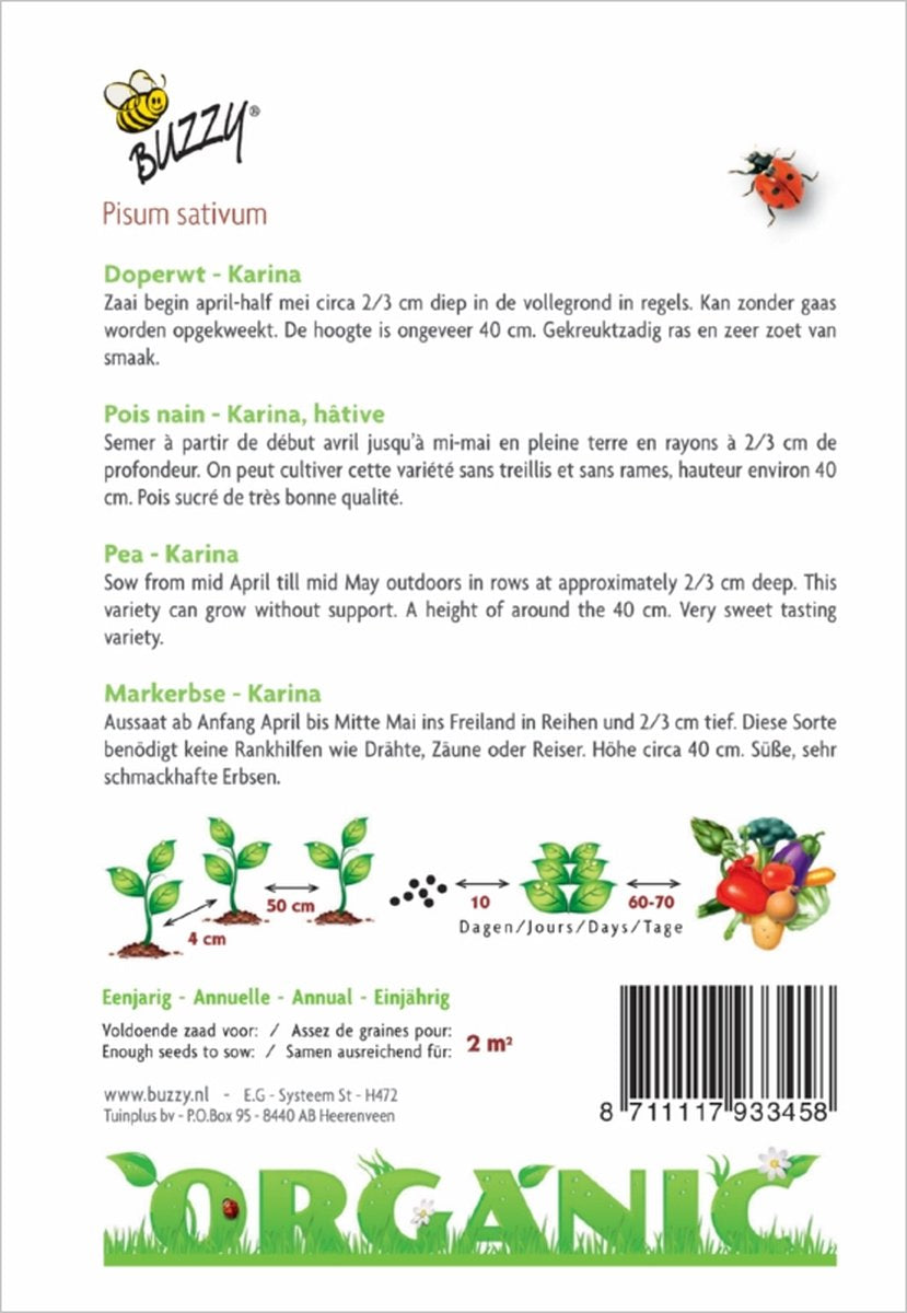  Buzzy® Organic Doperwt Karina (BIO)