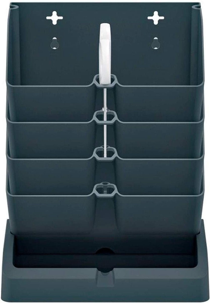Prosperplast Verticale Kruidentuin Kunststof - Staand/hangend - Modulair - Antraciet Grijs - L 20 X B 11 X H 48 Cm - Incl. Kruidenschaar