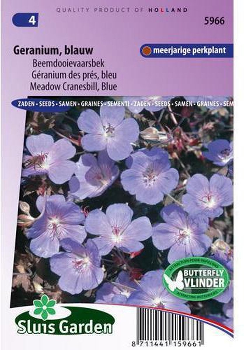  Sluis Garden - Beemdooievaarsbek Blauw (Geranium Pratense)