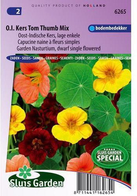  Sluis Garden - Oost-Indische Kers Tom Thumb Mix, Lage Enkelbloemig