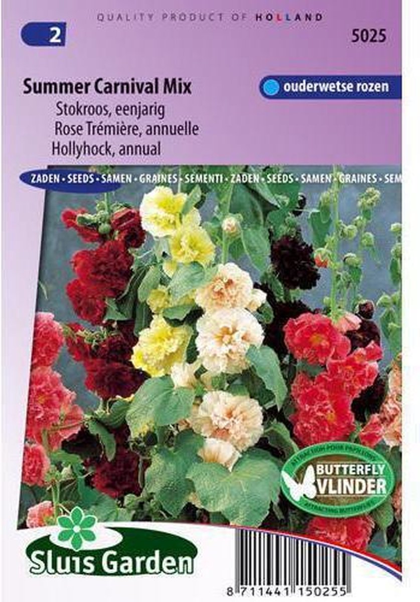  Sluis Garden - Stokroos Summer Carnival Mix (Alcea Rosea)