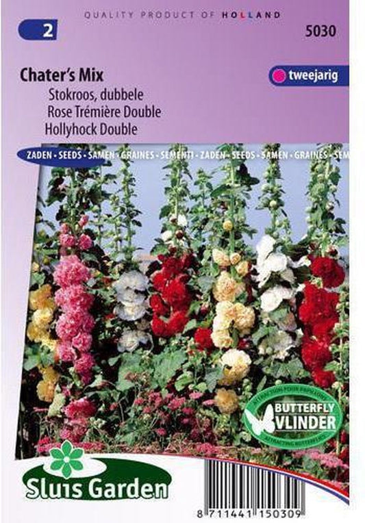  Sluis Garden - Stokroos Double Chater's Mix (Alcea Rosea)