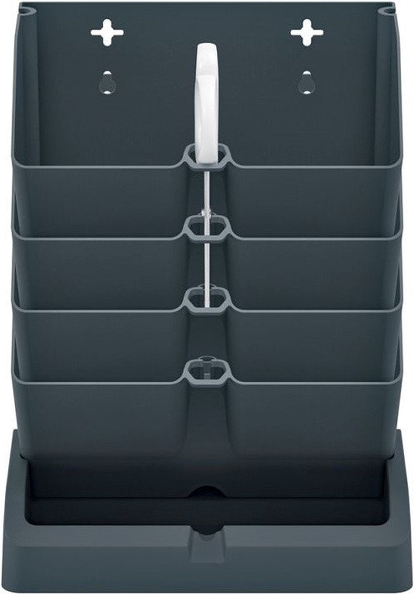 Prosperplast Verticale Kruidentuin Kunststof - Staand/hangend - Modulair - Antraciet Grijs - L 20 X B 11 X H 48 Cm - Incl. Kruidenschaar