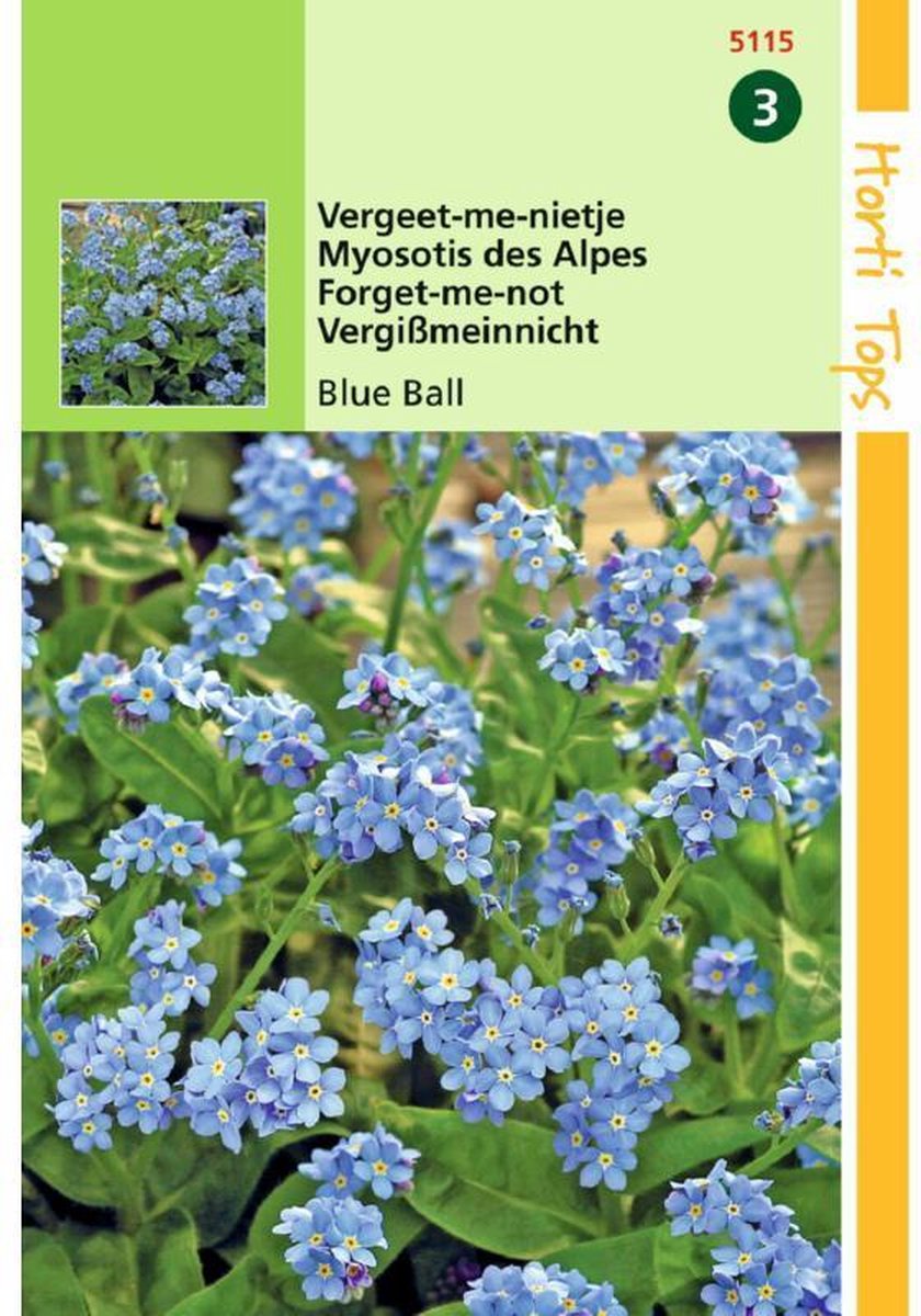  Hortitops - Vergeet-Me-Nietje Bloemzaad - Myosotis Alpestris - Blue Ball