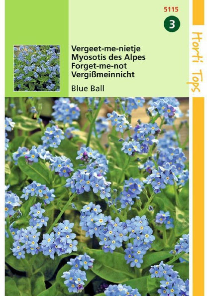  Hortitops - Vergeet-Me-Nietje Bloemzaad - Myosotis Alpestris - Blue Ball