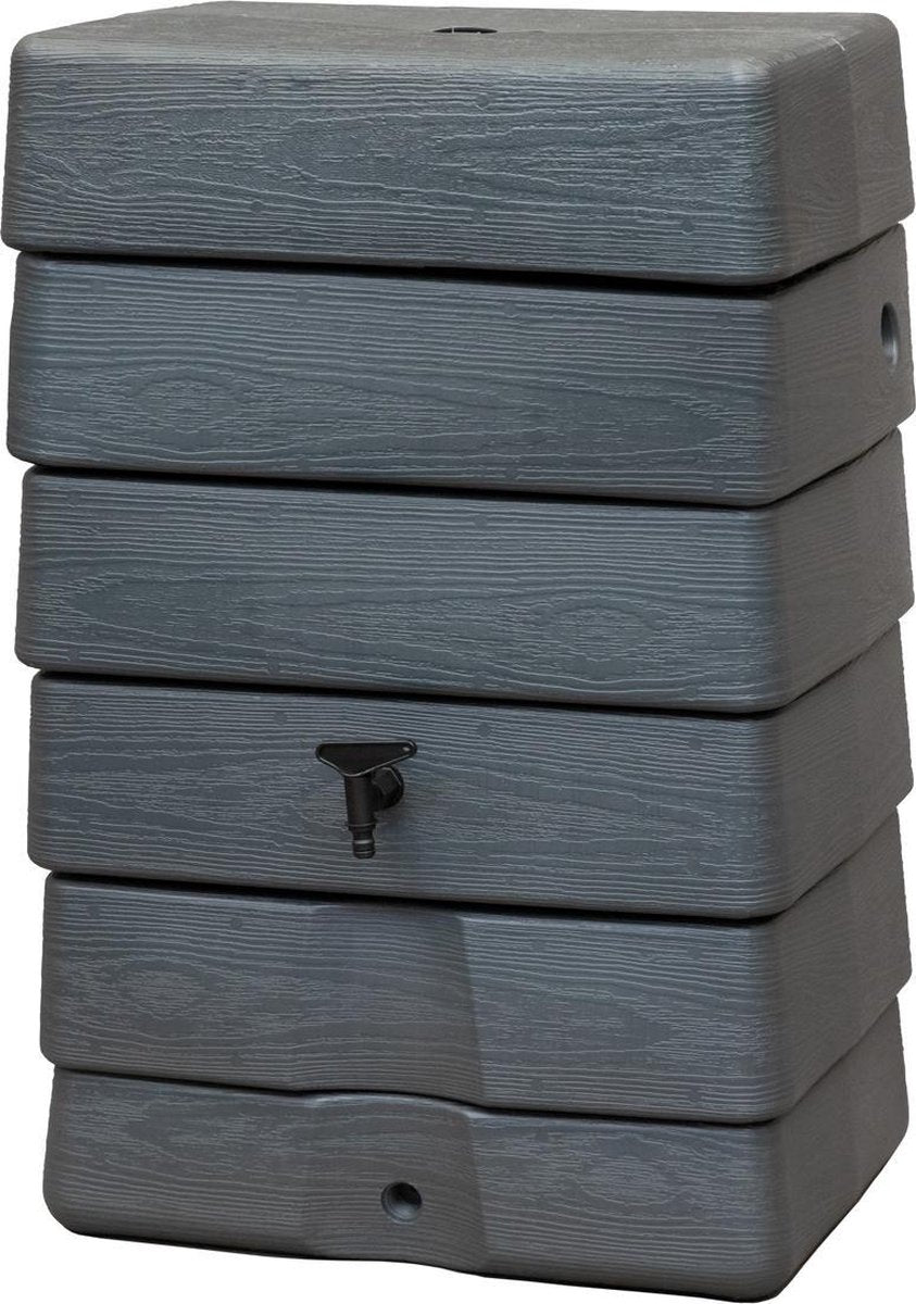  Antraciet Muurtank 168L | Rechthoekige Regenton | Compleet Met Accessoires