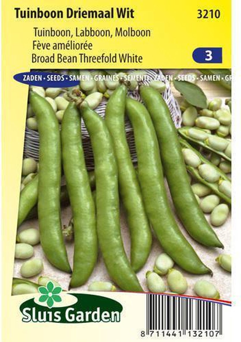  Sluis Garden - Tuinboon Driemaal Wit - 90 Gram - 3210