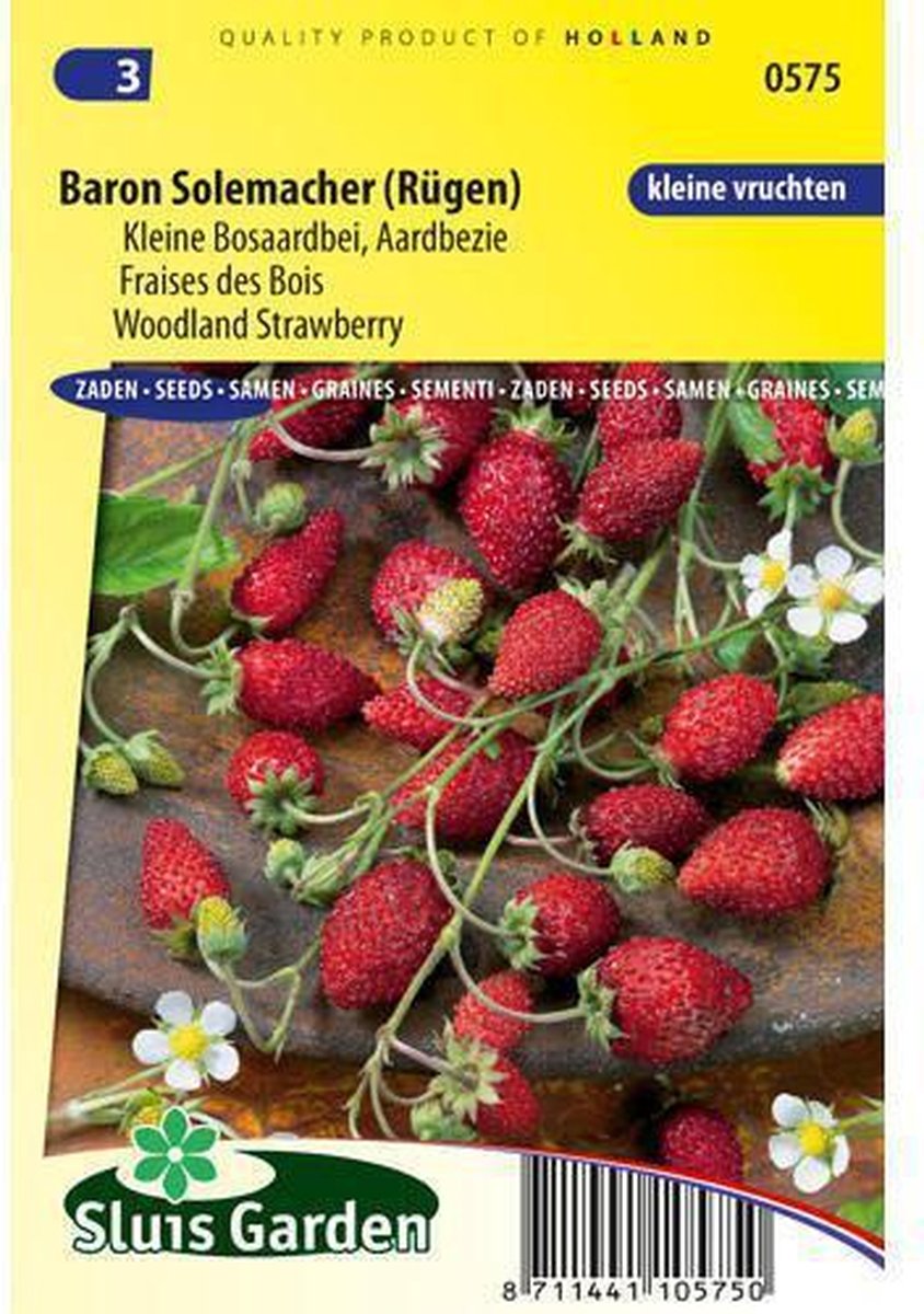  Sluis Garden -Aardbei, Bosaardbei Baron Solemacher (Fragaria Vesca)