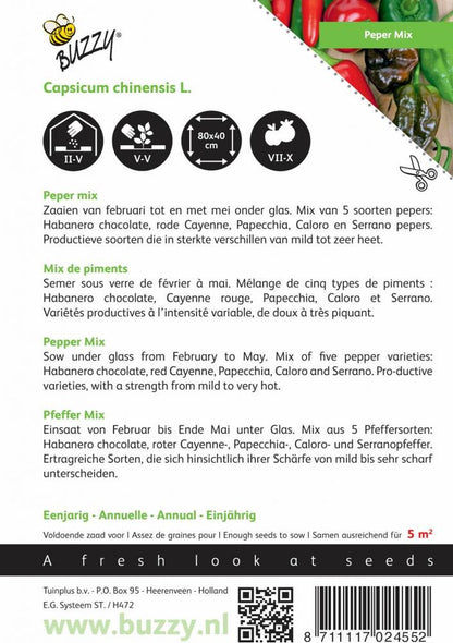  Buzzy® Peper Mixed 5 Soorten