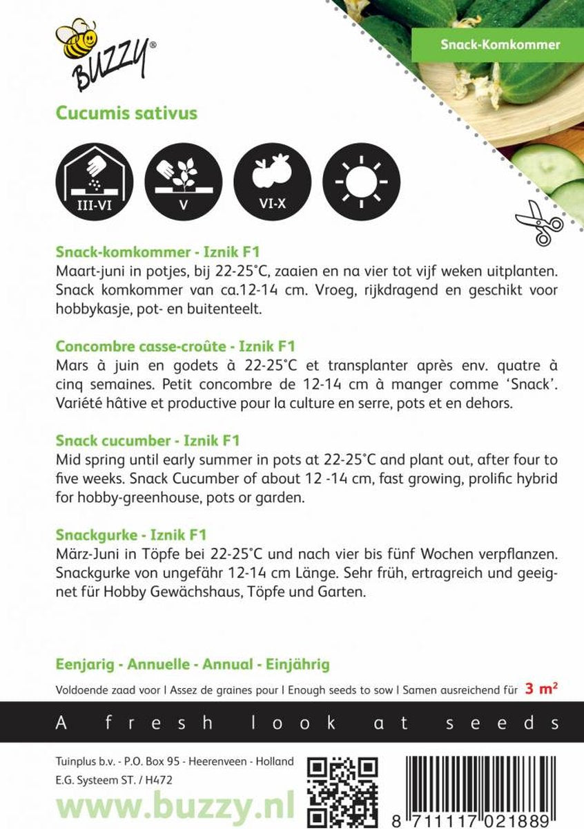  Buzzy® Komkommers Snack Iznik F1