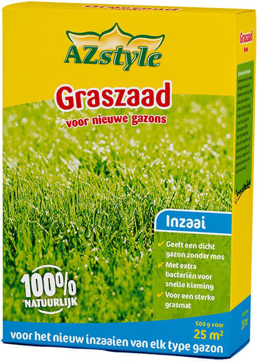  ECOStyle Graszaad-Inzaai Voor Nieuwe Gazons - Dicht Gazon Zonder Mos - Sterke Grasmat - Snelkiemend Graszaad - Speel &amp; Siergazons - 50 M² - 1 KG