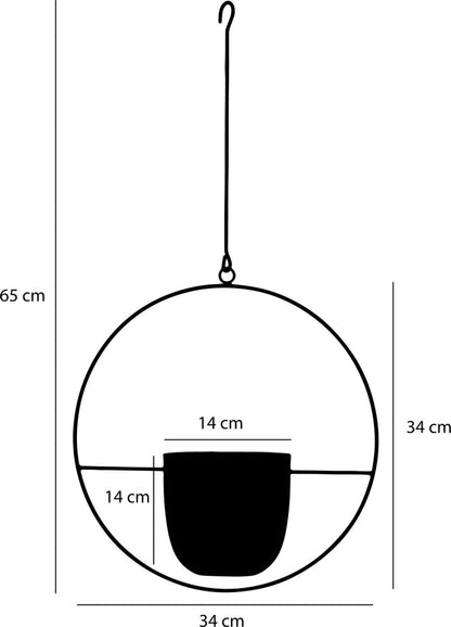  Mica Decorations Dexter Bloempot Hangend - L34 X B14 X H65 Cm - Zwart
