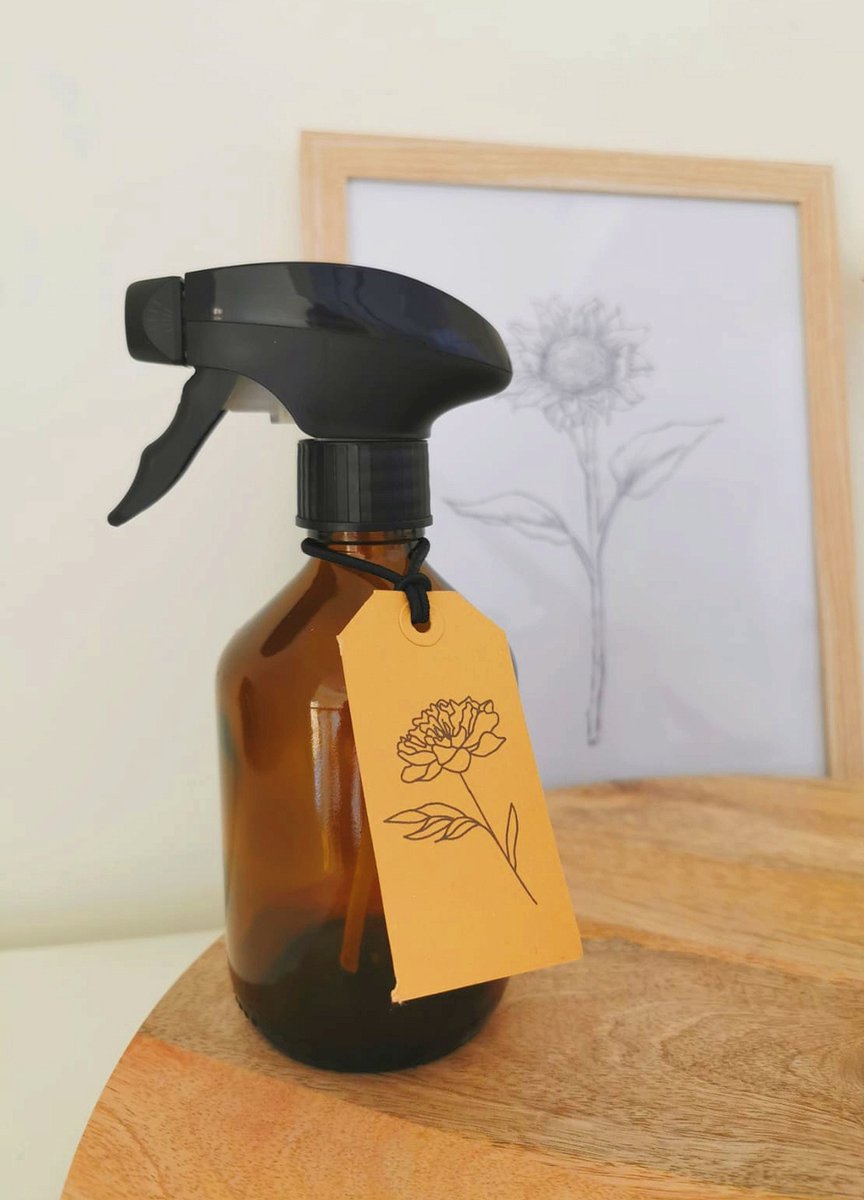  24DOTS Living Plantenspuit | 300 Ml Bruin Amber Glas | Plantensproeier | Plantenspuit Binnen | Waterverstuiver | Vernevelaar