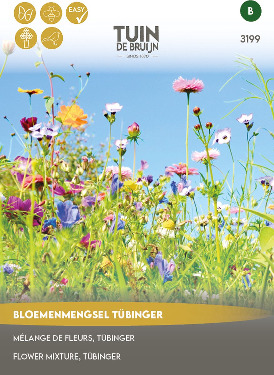  Tuin De Bruijn® Zaden - Tübinger Bloemenmengsel - Aantrekkelijk Voor Bijen En Vlinders