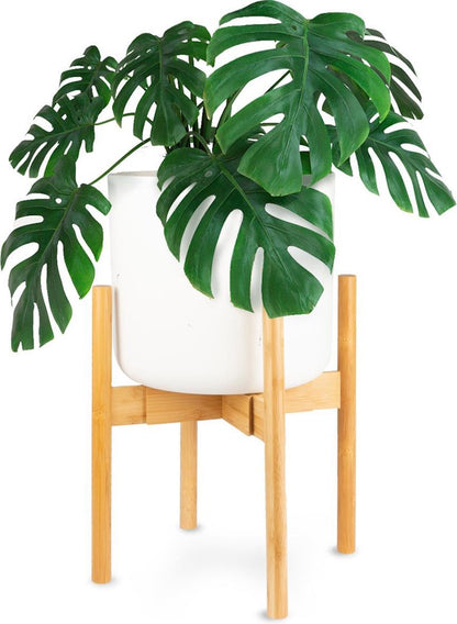  LifeGoods Planten Standaard - Uitschuifbare Bloempothouder - 20 Tot 30 Cm - Licht Bamboe