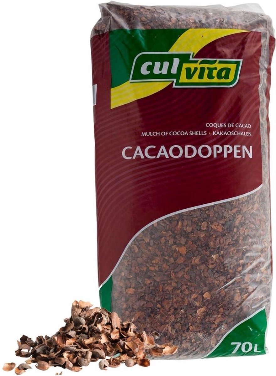  Culvita - Cacaodoppen 70 Liter - Cacao Geurende Bodembedekker - Organische Bodemverbeteraar