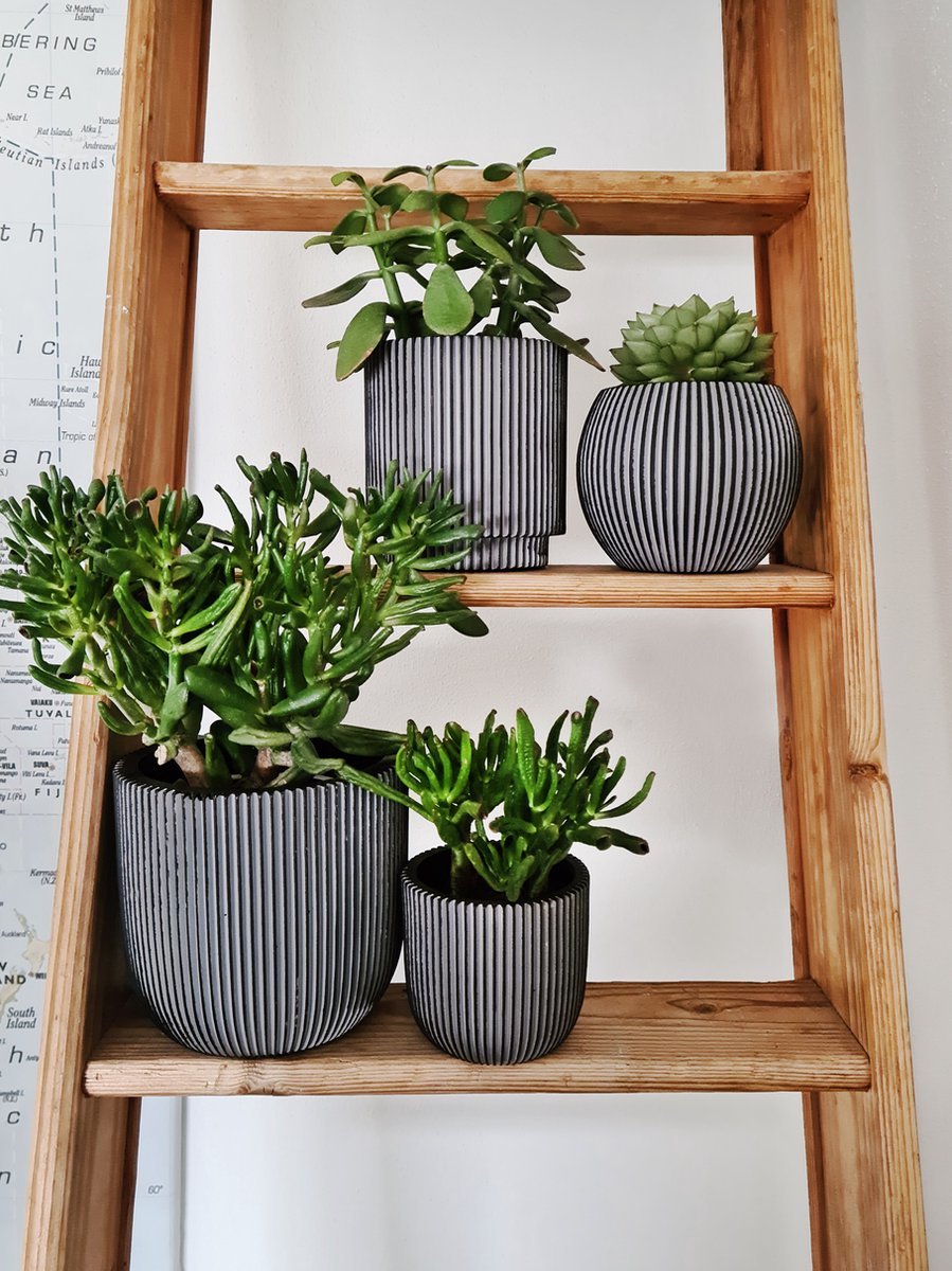  Capi Europe - Set Van 4 - Bloempot Binnen - Groove - Antraciet