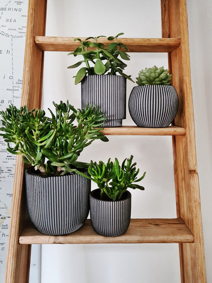  Capi Europe - Set Van 4 - Bloempot Binnen - Groove - Antraciet