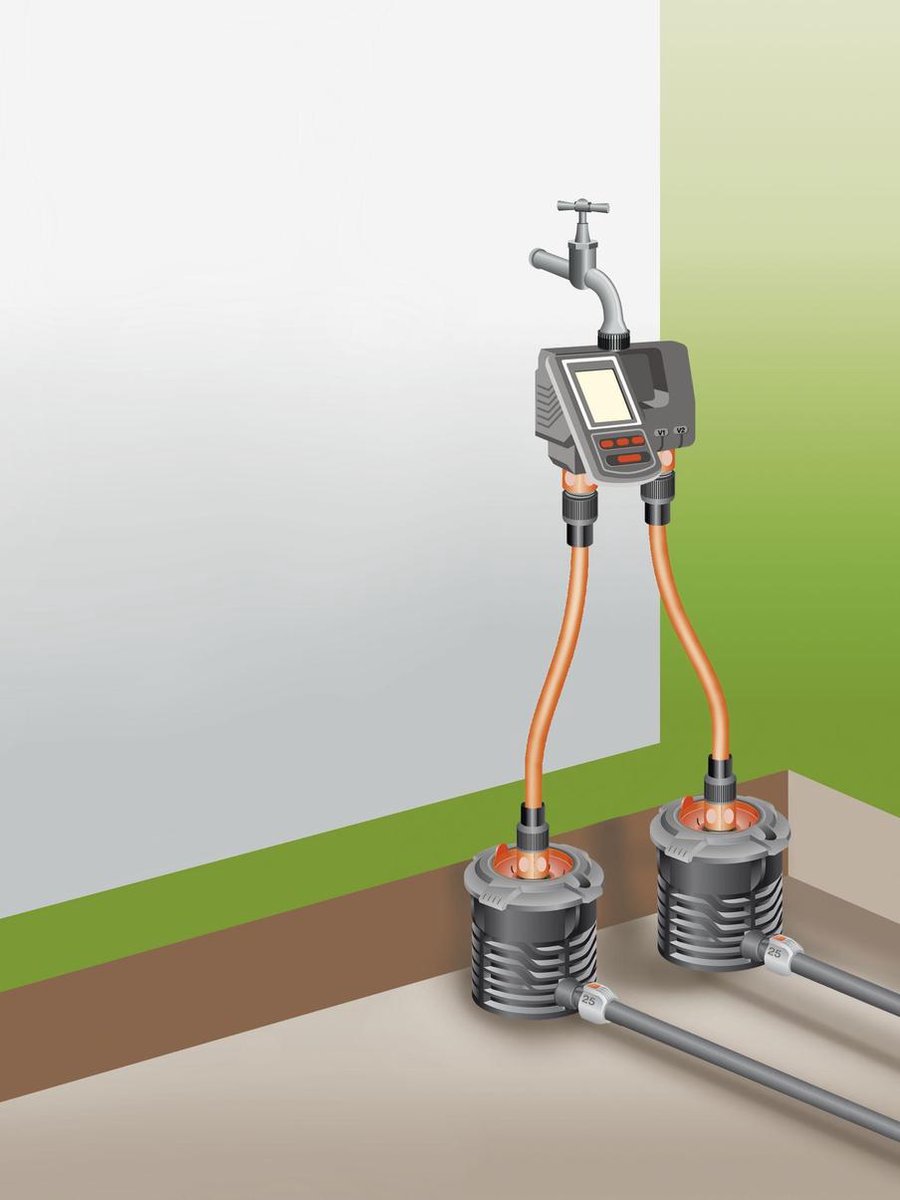  GARDENA Besproeiingsomputer MultiControl Duo - 3 Besproeiingen Per Dag - 1min Tot 3u 59min.