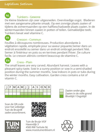  Tuin De Bruijn® Zaden - Tuinkers Alenois - Overvloedige Oogst