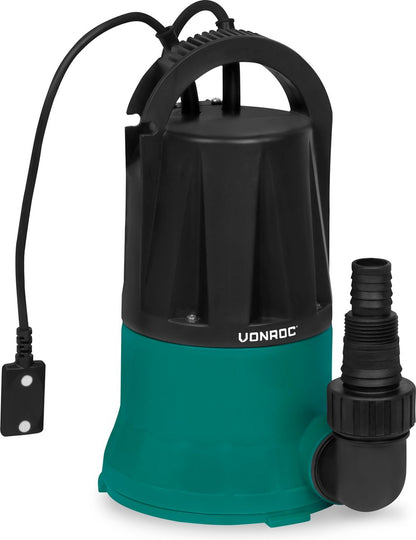  VONROC Dompelpomp / Vlakzuigpomp / Dweilpomp - Tot 1mm Met Sensorschakelaar - 400W - 6000l/h - Voor Schoon Water