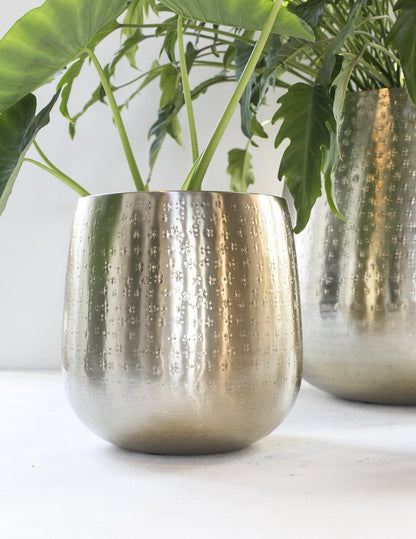  Gina Da - Bloempot - Karakter - Goud - Metaal - 15 Cm Hoog