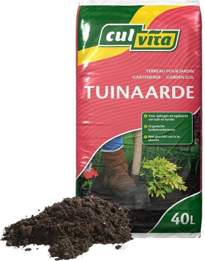  Culvita - Tuinaarde 40 Liter - Organische Bodemverbeteraar - Geschikt Voor Het Ophogen En Egaliseren Van Uw Tuin - Stimuleert Het Bodemleven