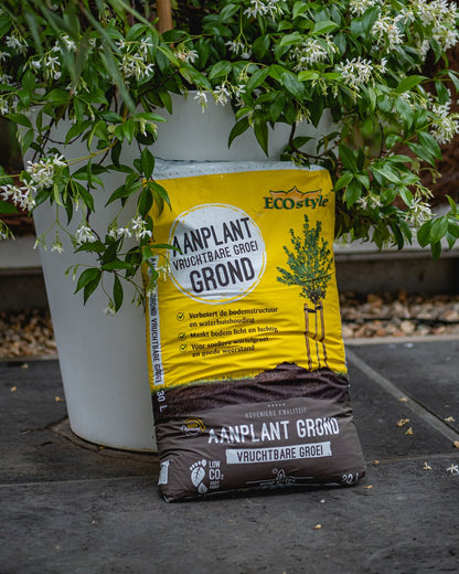  ECOstyle Aanplant Grond Potgrond Voor Buiten - Turfvrij - Bodemverbeteraar - Maakt De Bodem Licht En Luchtig - Zorgt Voor Snellere Wortelgroei - 30 L
