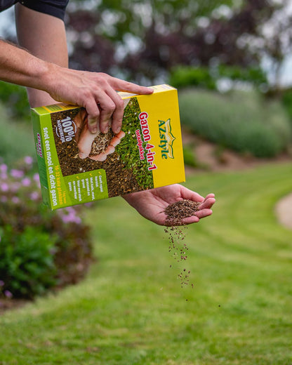  ECOstyle Gazon 4-in-1 Totaalpakket Met Kalk, Mest, Graszaad &amp; Grond In Een Doos - Geeft Kale Plekken In Gras Egaal Herstel - 5- 10 Kale Plekken - 1 KG