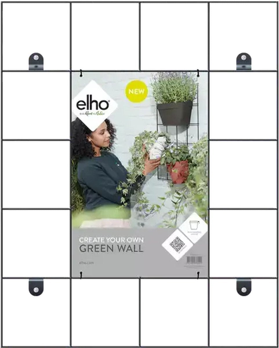  Elho Loft Urban Green Wall Rek 48 - Accessoires Voor Buiten - Ø 47.3 X H 59.0 Cm - Zwart/Living Black