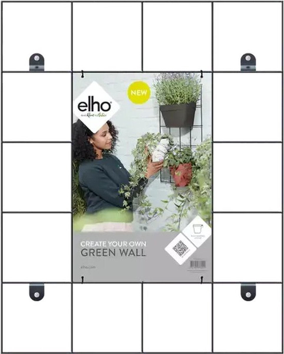  Elho Loft Urban Green Wall Rek 48 - Accessoires Voor Buiten - Ø 47.3 X H 59.0 Cm - Zwart/Living Black